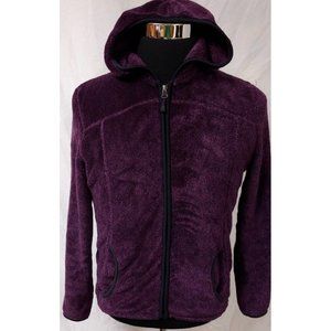 Vtg Stillwater Supply Co Womens Small Purple Fleece Terry Hooded Zip Up Jacket